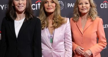 It's been 50 years since Kate Jackson (left), Jaclyn Smith (center) and Cheryl Ladd (right) first graced the silver screen in Charlie's Angels - but the trio reunited this week