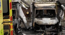 Three charged after four Jewish community ambulances set on fire in London