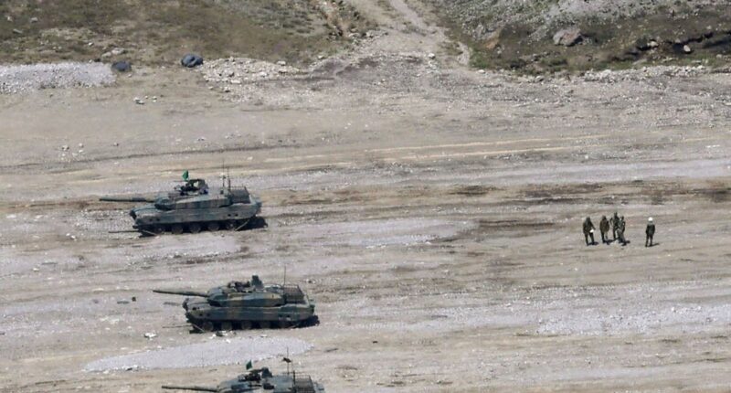 Three soldiers killed after shell explodes inside tank gun turret during an training exercise