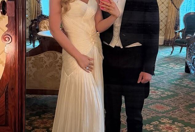 Tiffany Trump flaunted her postpartum figure in a strapless gown as she attended the state dinner at the White House