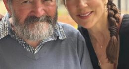 Queen Mary is pictured with her father, Professor John Dalgleish Donaldson, who recently passed away following a period of ill-health