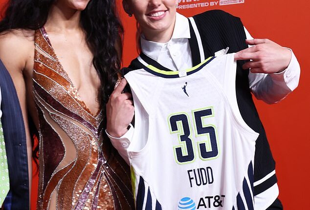 Fudd (left) will make $500,000 as a rookie in 2026 a year after her former UConn and current Wings teammate Paige Buckers (right) was paid a mere $78,831 over her first WNBA season
