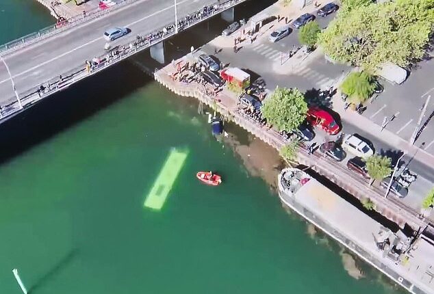 A bus carrying passengers has plunged into France's River Seine near the town of Juvisy following a collision with another vehicle