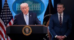 President Donald Trump lauded the successful rescue operation of two downed US Air Force service members and warned that Iran's entire country may be 'taken out' on Tuesday night. 'So in a breathtaking show of skill and precision, lethality and force, America's military descended on the area ... engaged the enemy, rescued the stranded officer, destroyed all threats and exited Iranian while taking no casualties of any kind,' the President said Monday afternoon in the White House briefing room, flanked by top officials. He held the press conference on the Iran war shortly after attending the White House Easter Egg Roll during which he celebrated about the heroic rescue mission of two US Air Force service members who were downed in Iran.