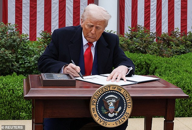 Donald Trump signed an executive order on tariffs in the Rose Garden at the White House on April 2 last year. US Customs and Border Protection is launching a new claims process that will let importers request reimbursement of tariff costs for their businesses