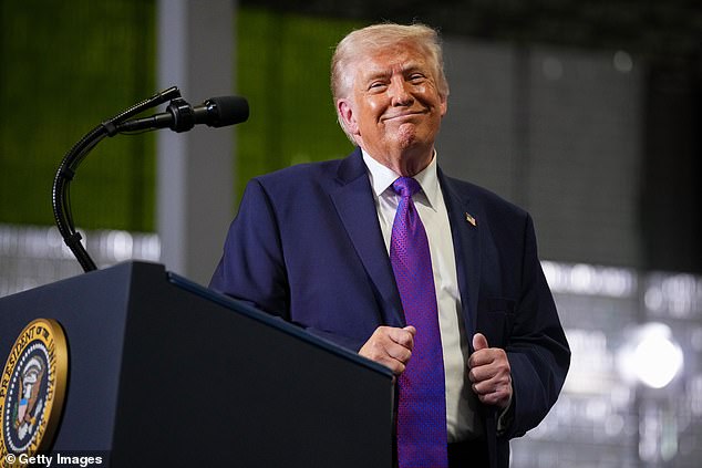 Donald Trump, pictured above on March 11, reportedly posted bizarre rants on social media in an effort to appear 'unstable' to motivate Iran to negotiate