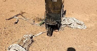 The pilot was rescued within 45 minutes of the plane going down over treacherous mountain terrain in southern Iran. Pictured: An ejector seat from the downed fighter plane