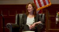 Amy Coney Barrett speaking during an interview.