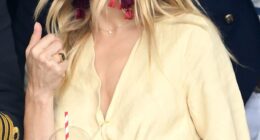 Sienna Miller is fond of her Panthere watch from Cartier. Pictured wearing it at Wimbledon in 2017