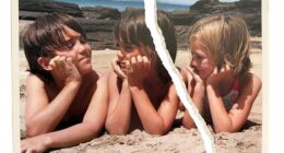 Abi (right) with her brothers Paddy and Ed in 2009