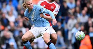 William Saliba felt the pain of losing to Manchester City - with Erling Haaland scoring the winner - and believes Arsenal will need five wins from five to lift the Premier League title