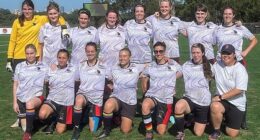 Pictured: Flying Bats players in a team photo taken in 2024, when the side's incredible unbeaten run in their Sydney competition first made headlines