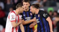 Taylor Harwood-Bellis (left) was accused of using discriminatory language towards Luke Ayling (right)