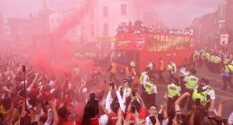 Arsenal fans came from far and wide to celebrate their Premier League title success