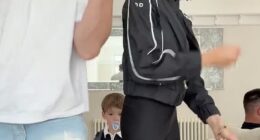 Amy Childs showed off her dance moves in a fun clip as she pranced around with Harry Derbidge