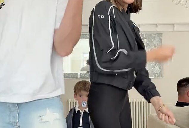Amy Childs showed off her dance moves in a fun clip as she pranced around with Harry Derbidge