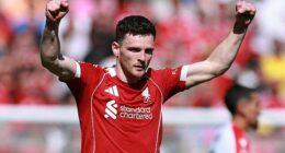 Andy Robertson will end his glittering career at Liverpool on Sunday ahead of a free transfer