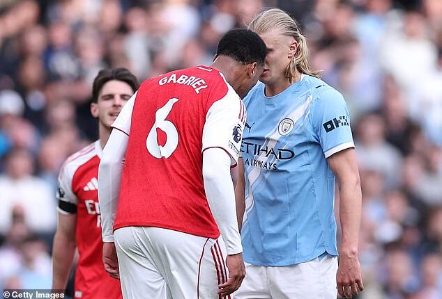 Gabriel headbutted Erling Haaland and should have been sent off, ruled a panel