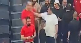 This is the astonishing moment Nottingham Forest owner Evangelos Marinakis allegedly slapped the nephew of Greece¿s Prime Minister during a furious clash at a basketball final in Athens