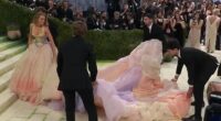 Blake Lively raised eyebrows on Monday's Met Gala red carpet after she appeared to share some stern words with the helpers assisting in lugging around her dress's massive train