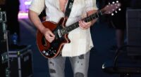 Brian May looked the picture of health of Friday as he took to the stage at the Coachella festival, in Indio, California in the wake of his stroke
