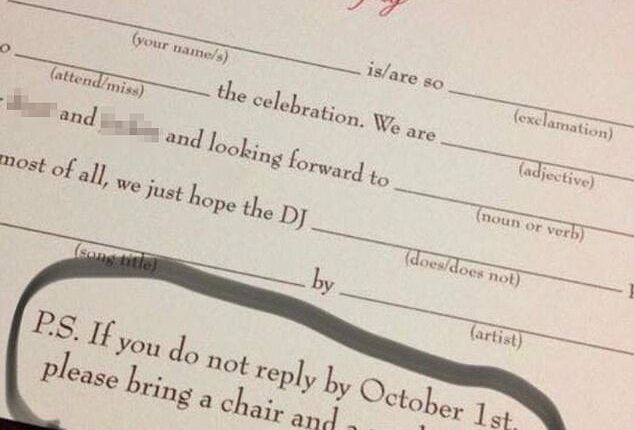 A couple's blunt but hilarious wedding RSVP message has struck a nerve after frustrated brides revealed the lengths they're now going to stop guests from ignoring deadlines