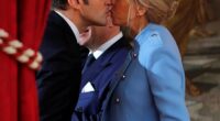 France's President Emmanuel Macron and his wife Brigitte Macron pictured during his presidential inauguration and handover ceremony in Paris, France, May 14, 2017