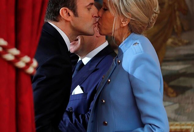 France's President Emmanuel Macron and his wife Brigitte Macron pictured during his presidential inauguration and handover ceremony in Paris, France, May 14, 2017