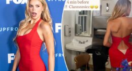 Brooks Nader narrowly avoids wardrobe malfunction minutes before 'Baywatch' reboot red carpet
