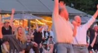 Clarkson¿s Farm stars Kaleb Cooper and Charlie Ireland jump for joy as they shared their reactions to The Hawkstone Farmers Choir's Britain's Got Talent win on Saturday