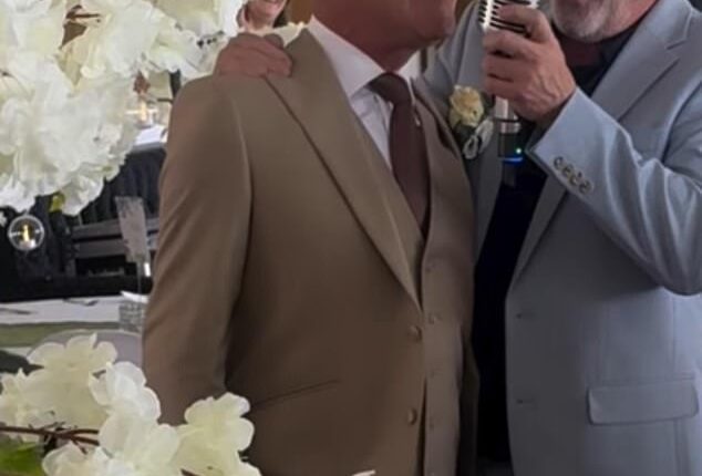 Coronation Street star Michael Le Vell got the party started at his wedding as he sang to bride Louise Gibbons during their special day on Saturday