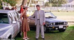 The brown and cream polka dot number, worn by Vivian, played by Julia Roberts (pictured, left), to a polo match in an iconic scene in the 1990 film, is flying off the hangers in High Streets around Britain