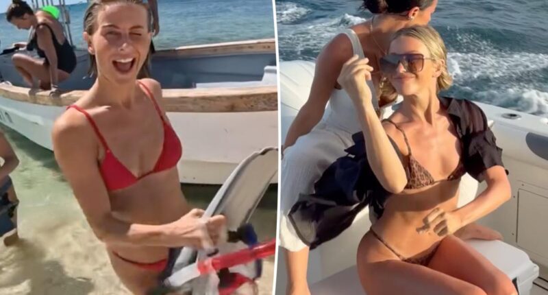 'Dancing with the Stars' host Julianne Hough rocks leopard-print and snakeskin bikinis during tropical getaway in Fiji