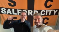 Gary Neville and David Beckham cheered on their Salford City team from thousands of miles away in California