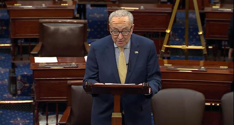 Chuck Schumer speaking on the Senate floor.