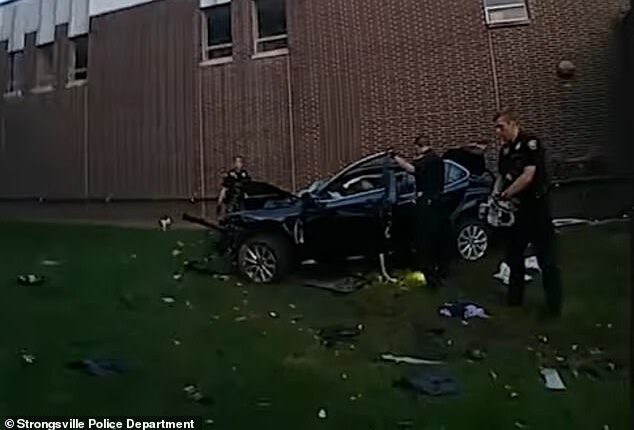 Dramatic body camera footage caught the moment police officers arrived on the scene on July 31, 2022 and found her Toyota Camry smashed in half