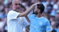 Pep Guardiola and Bernardo Silva had an emotional embrace at their final game on Sunday