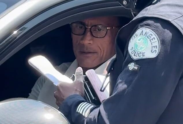 Dwayne 'The Rock' Johnson, 53, was pulled over by police in Los Angeles on Thursday, right after leaving Emily Blunt and Stanley Tucci's Walk of Fame ceremony