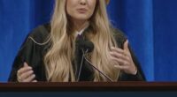 Erika Kirk gave the commencement speech at Hillsdale College in Michigan on Saturday