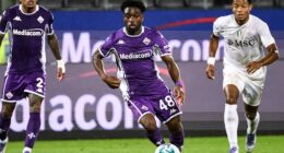 Tariq Lamptey (centre) has had his contract terminated at Fiorentina after playing just twice