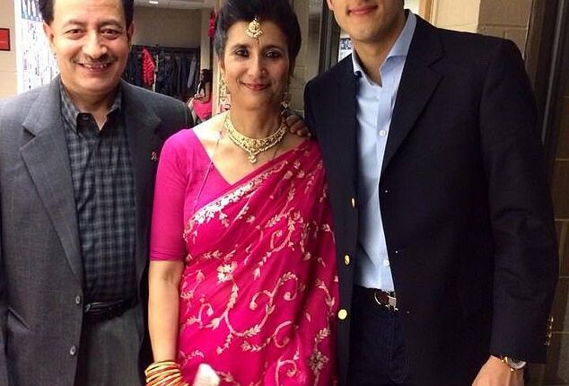 Chirayu Rana (above, with his parents) accused Lorna Hajdini in a lawsuit of forcing him to engage in non-consensual and humiliating sex acts while working together at JPMorgan