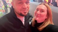 Kyle Harris, pictured with his wife Ruth, has been left stranded on a Greek holiday island after airline staff refused to let him fly home to Britain on his American passport - despite him living in the UK since he was a baby