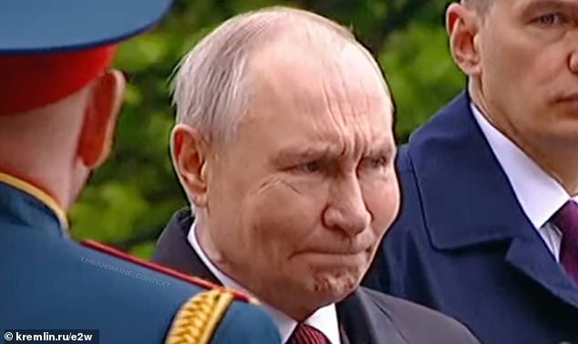 Vladimir Putin is facing yet more questions over poor health after he was seen with a swollen and 'visibly aged' face during a Victory Day parade in Moscow