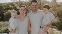 Mitchell Weeden (pictured with his wife Liana and their children) died suddenly on May 20