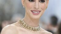 Anne Hathaway at Monday's Met Gala. The Oscar winner recently put paid to plastic surgery rumours by sharing her secret ‘facelift hair hack’