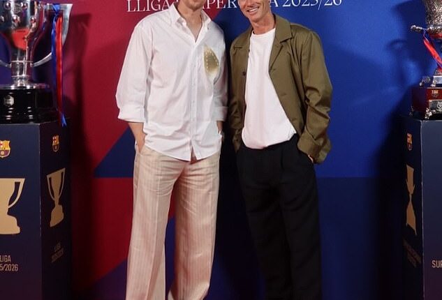 Former Arsenal goalkeeper Wojciech Szczęsny (pictured with Robert Lewandowski) has been criticised for his 'ridiculous' fashion sense after stepping out in a £1,000 designer top intentionally imprinted with an iron burn mark earlier this week