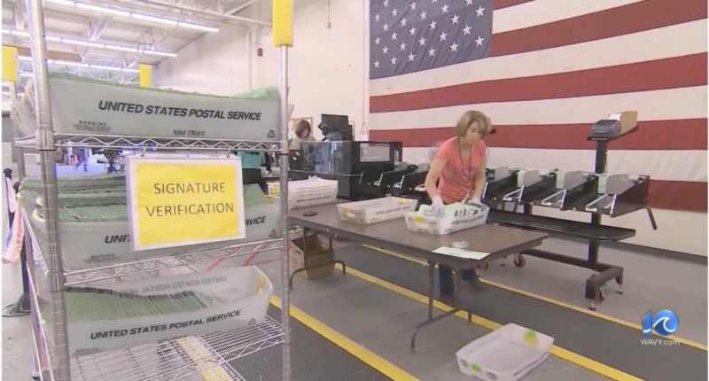 Signature verification station at a North Carolina polling station.