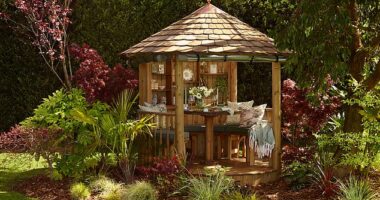 If your dream is a round gazebo with a rustic roof that is a childhood den for grown-ups, Malvern also makes the Breeze House (pictured) from £12,859