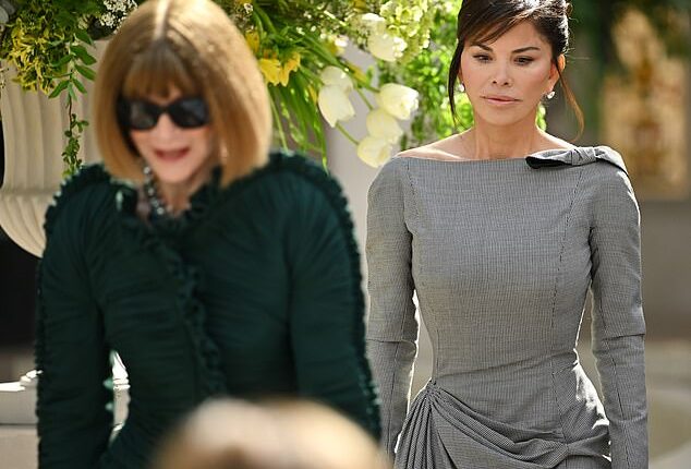 Lauren Sanchez looked somewhat subdued as she stepped out alongside Anna Wintour ahead of fashion's biggest night