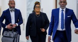 Former prison guard Tova Noel (C) arrives to testify at a closed-door interview with the House Oversight Committee on Capitol Hill on May 18, 2026, in Washington, DC. Noel, a former guard at the Metropolitan Correctional Center in New York City, is believed to have been among the last people to see convicted sex offender Jeffrey Epstein before his death in 2019